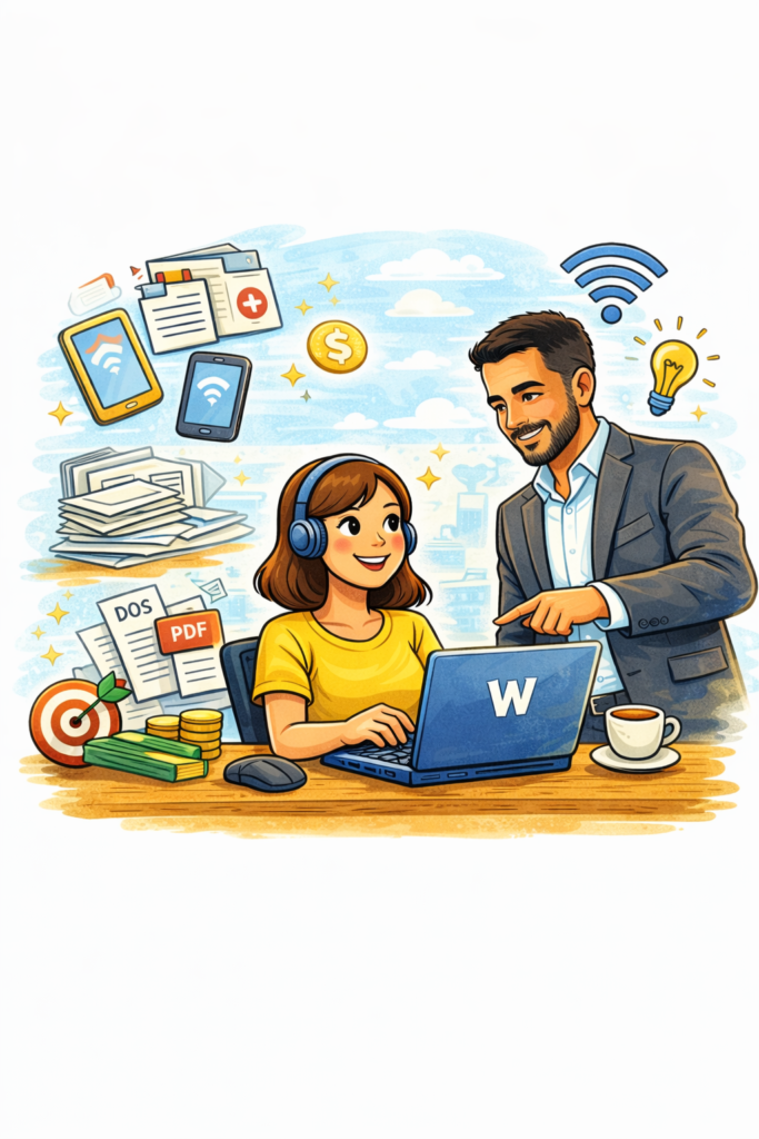 Homem ensinando como ganhar dinheiro digitando online e trabalhar em casa com digitação pela internet