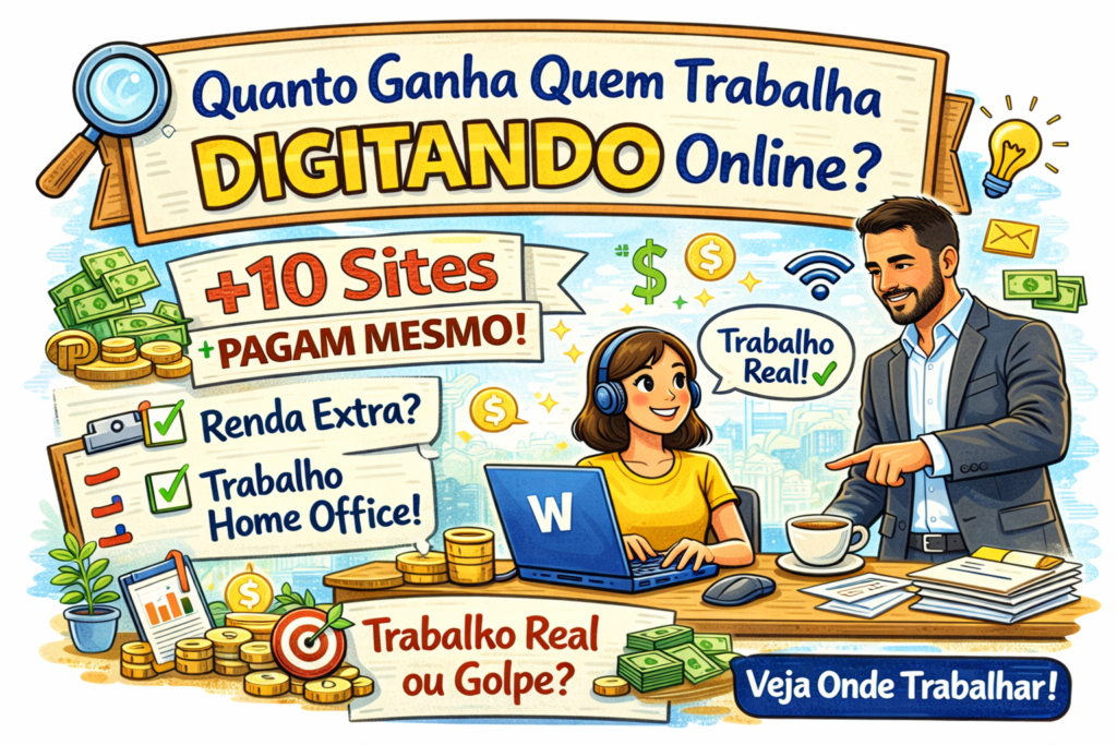 Quanto ganha quem trabalha digitando online em casa – sites reais que pagam por digitação e trabalho home office pela internet